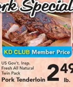 Eurofresh Market US Gov't. Insp. Fresh All Natural Twin Pack Pork Tenderloin offer