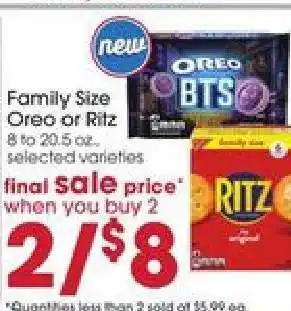 Giant Eagle Family Size Oreo or Ritz offer