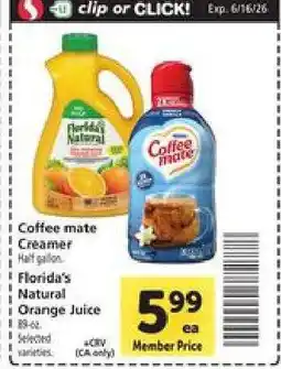 Safeway Coffee mate Creamer offer