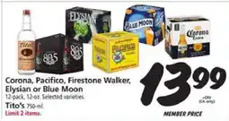 Safeway Corona, Pacifico, Firestone Walker, Elysian or Blue Moon offer