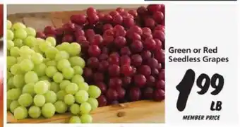 Safeway Green or Red Seedless Grapes offer