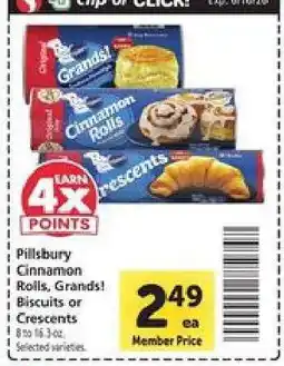 Safeway Pillsbury Cinnamon Rolls, Grands! Biscuits or Crescents offer