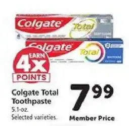 Safeway Colgate Total Toothpaste offer