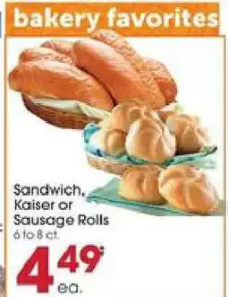 Giant Eagle Sandwich, Kaiser or Sausage Rolls offer