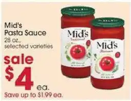 Giant Eagle Mid's Pasta Sauce offer
