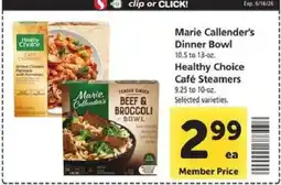 Safeway Marie Callender's Dinner Bowl & Healthy Choice Café Steamers offer
