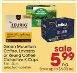 Giant Eagle Green Mountain Coffee, Lavazza or Keurig Coffee Collective K-Cups offer