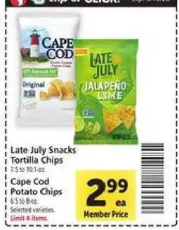 Safeway Late July Snacks Tortilla Chips & Cape Cod Potato Chips offer