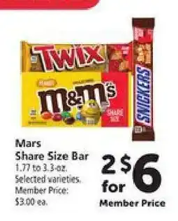 Safeway Mars Share Size Bar offer