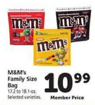 Safeway M & M' s Family Size Bag offer