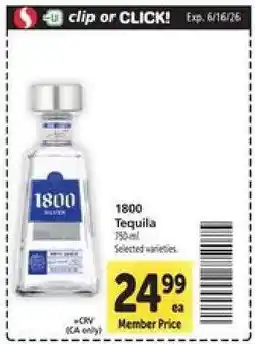 Safeway 1800 Tequila offer