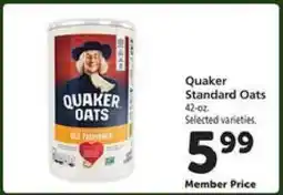 Safeway Quaker Standard Oats offer