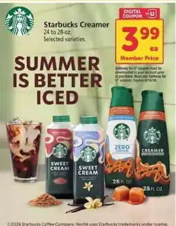 Safeway Starbucks Creamer offer