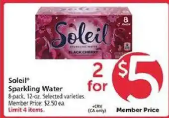 Safeway Soleil Sparkling Water offer