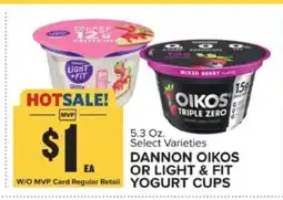 Food Lion Dannon Oikos or Light & Fit Yogurt Cups offer