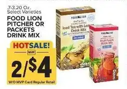 Food Lion FOOD LION PITCHER OR PACKETS DRINK MIX offer