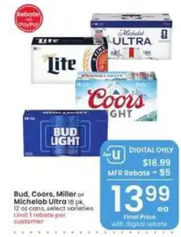 Albertsons Bud, Coors, Miller or Michelob Ultra offer