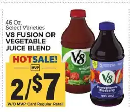 Food Lion V8 Fusion or Vegetable Juice Blend offer