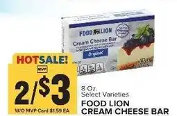 Food Lion FOOD LION CREAM CHEESE BAR offer