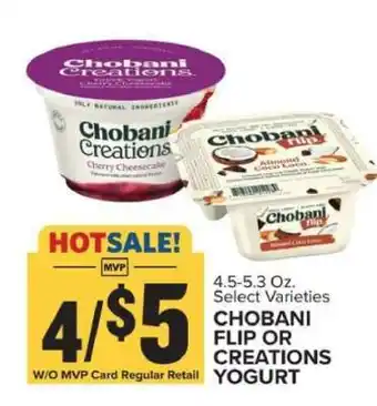 Food Lion Chobani Flip or Creations Yogurt offer