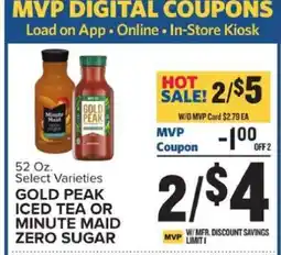 Food Lion Gold Peak Iced Tea or Minute Maid Zero Sugar offer