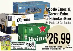 Big Saver Foods Modelo Especial, Corona Extra or Heineken Beer offer