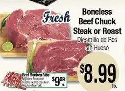 Big Saver Foods Boneless Beef Chuck Steak or Roast offer