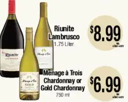 Big Saver Foods Ménage à Trois Chardonnay or Gold Chardonnay offer