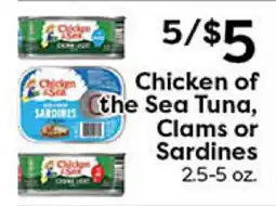 Rich's Fresh Market Chicken of the Sea Tuna, Clams or Sardines offer