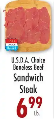 Garden Fresh Market U.S.D.A. Choice Boneless Beef Sandwich Steak offer