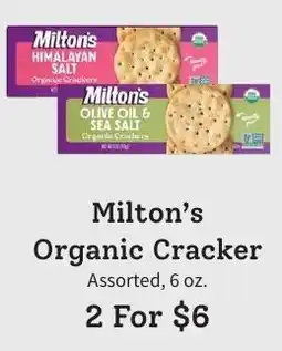 Windmill Farms Milton's Organic Cracker offer