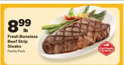 Save a Lot Fresh Boneless Beef Strip Steaks offer