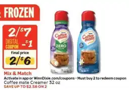 Winn Dixie Coffee mate Creamer offer