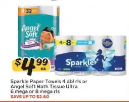 Winn Dixie Sparkle Paper Towels or Angel Soft Bath Tissue offer