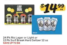 Winn Dixie Rio Lager or Light / Surf Break Hard Seltzer offer