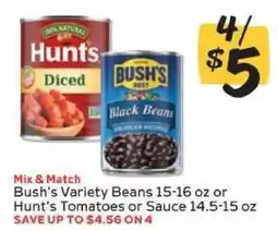 Winn Dixie Bush's Variety Beans or Hunt's Tomatoes or Sauce offer
