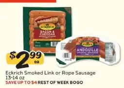 Winn Dixie Eckrich Smoked Link or Rope Sausage offer