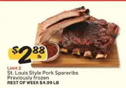 Winn Dixie St. Louis Style Pork Spareribs offer