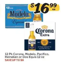 Winn Dixie 12 Pk Corona, Modelo, Pacifico, Heineken or Dos Equis offer