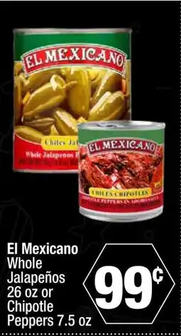 Super King Markets El Mexicano Whole Jalapeños or Chipotle Peppers offer
