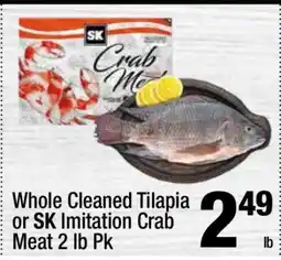 Super King Markets Whole Cleaned Tilapia or SK Imitation Crab Meat 2 lb Pk offer