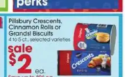 Giant Eagle Pillsbury Crescents, Cinnamon Rolls or Grands Biscuits offer