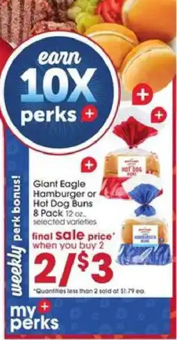 Giant Eagle Giant Eagle Hamburger or Hot Dog Buns offer