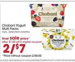Giant Eagle Chobani Yogurt Multi Packs offer