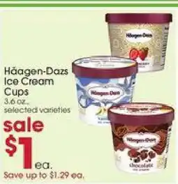 Giant Eagle Häagen-Dazs Ice Cream Cups offer