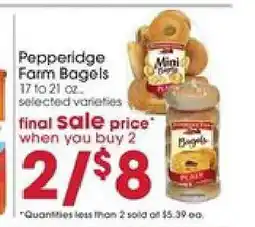 Giant Eagle Pepperidge Farm Bagels offer