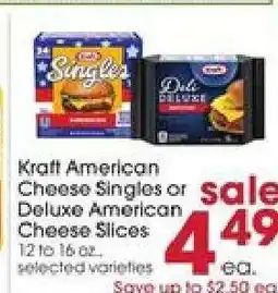 Giant Eagle Kraft American Cheese Singles or Deluxe American Cheese Slices offer