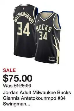 Dick's Sporting Goods Jordan Adult Milwaukee Bucks Giannis Antetokounmpo #34 Swingman Statement Jersey offer