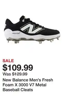 Dick's Sporting Goods New Balance Men's Fresh Foam X 3000 V7 Metal Baseball Cleats offer