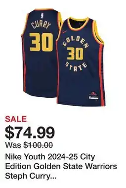 Dick's Sporting Goods Nike Youth 2024-25 City Edition Golden State Warriors Steph Curry #30 Swingman Jersey offer